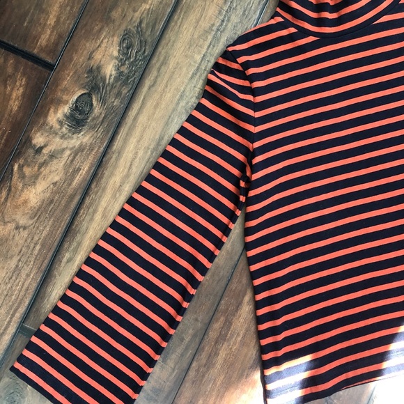 Madewell Mockneck Navy/Orange Top - Picture 6 of 9